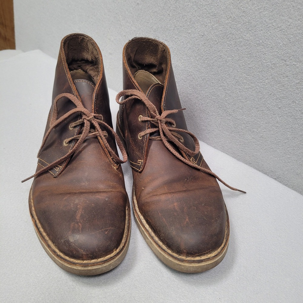 Clarks Mens Bushacre 2 Brown Leather Chukka Desert Boots Size 9 260822863090